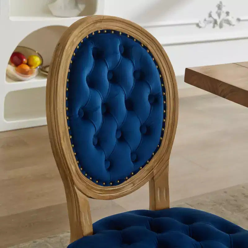 TUYOHW King Louis Chair Set of 2,Elegant Tufted Dining Chairs French Style for Home Decor,Sleek Side Chairs with Solid Rubberwood Legs