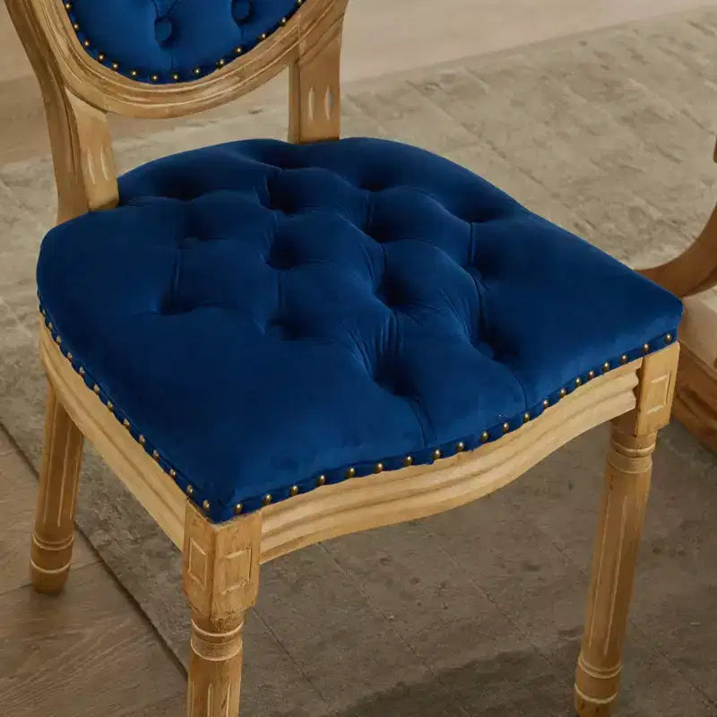TUYOHW King Louis Chair Set of 2,Elegant Tufted Dining Chairs French Style for Home Decor,Sleek Side Chairs with Solid Rubberwood Legs