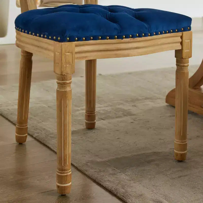 TUYOHW King Louis Chair Set of 2,Elegant Tufted Dining Chairs French Style for Home Decor,Sleek Side Chairs with Solid Rubberwood Legs