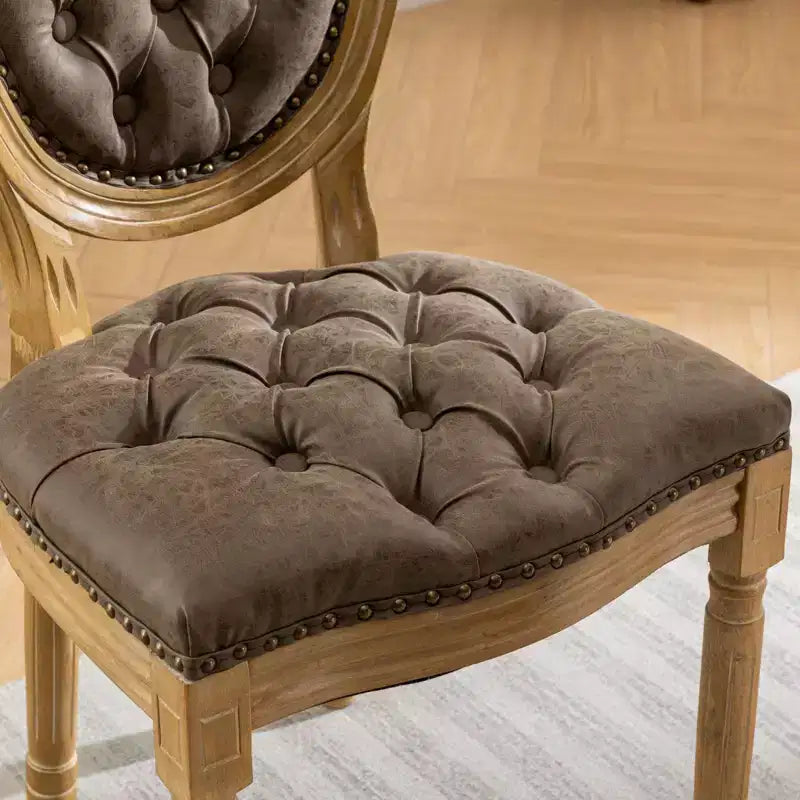 TUYOHW King Louis Chair Set of 2,Elegant Tufted Dining Chairs French Style for Home Decor,Sleek Side Chairs with Solid Rubberwood Legs