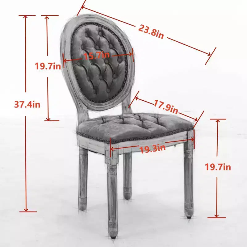 TUYOHW King Louis Chair Set of 2,Elegant Tufted Dining Chairs French Style for Home Decor,Sleek Side Chairs with Solid Rubberwood Legs
