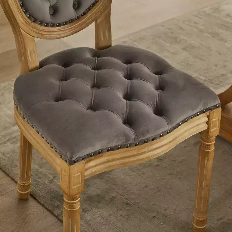 TUYOHW King Louis Chair Set of 2,Elegant Tufted Dining Chairs French Style for Home Decor,Sleek Side Chairs with Solid Rubberwood Legs