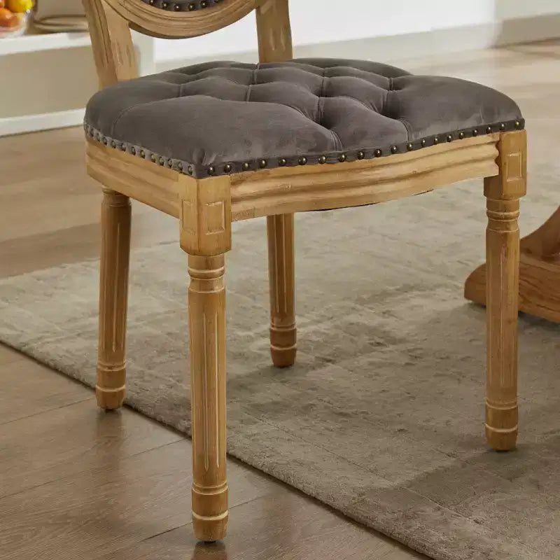 TUYOHW King Louis Chair Set of 2,Elegant Tufted Dining Chairs French Style for Home Decor,Sleek Side Chairs with Solid Rubberwood Legs