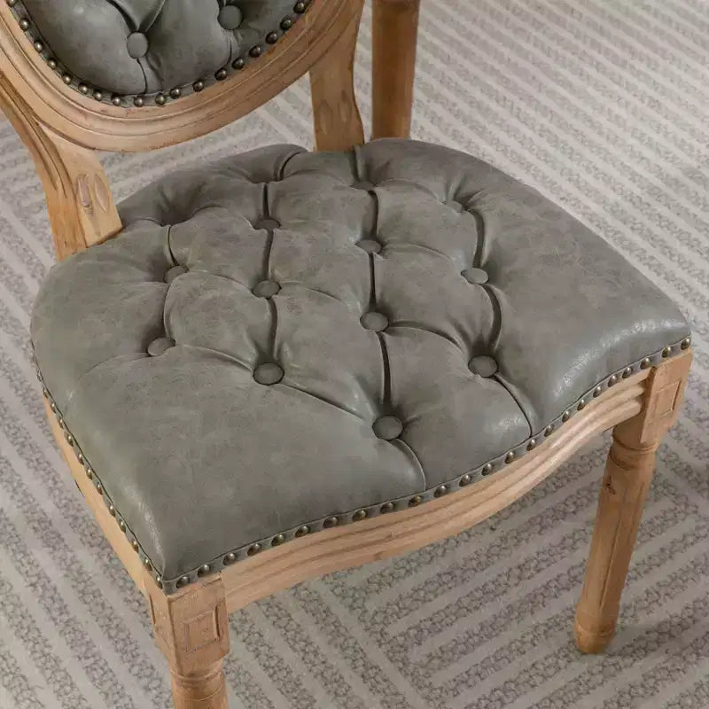 TUYOHW King Louis Chair Set of 2,Elegant Tufted Dining Chairs French Style for Home Decor,Sleek Side Chairs with Solid Rubberwood Legs