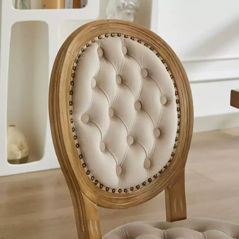 TUYOHW King Louis Chair Set of 2,Elegant Tufted Dining Chairs French Style for Home Decor,Sleek Side Chairs with Solid Rubberwood Legs