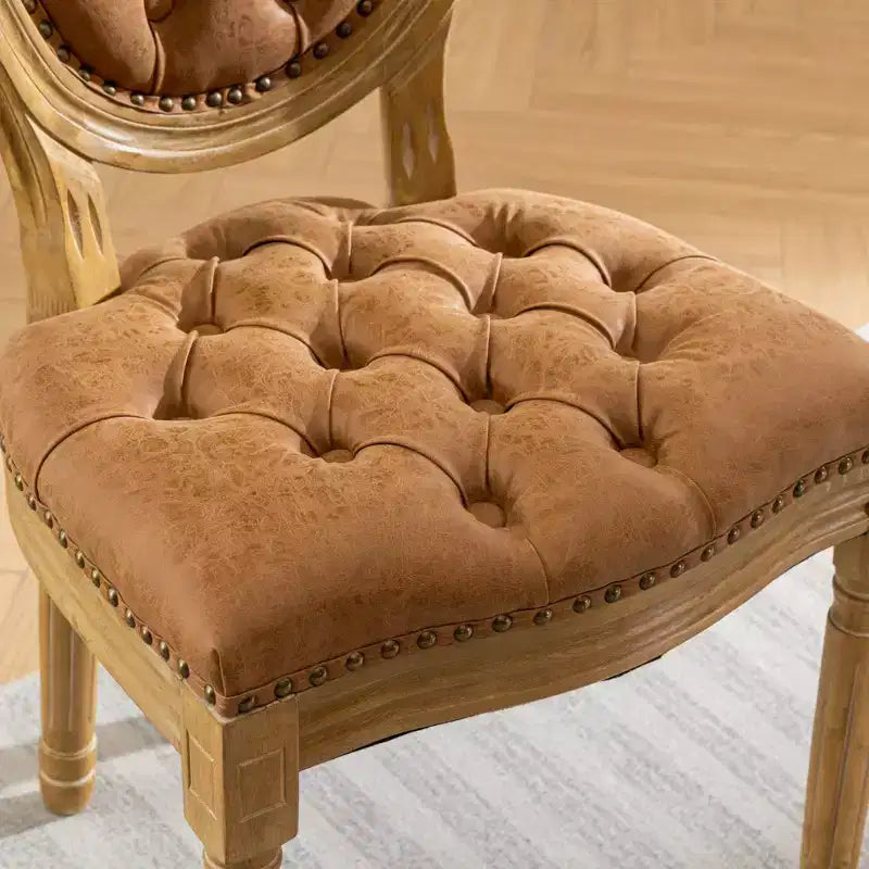 TUYOHW King Louis Chair Set of 2,Elegant Tufted Dining Chairs French Style for Home Decor,Sleek Side Chairs with Solid Rubberwood Legs