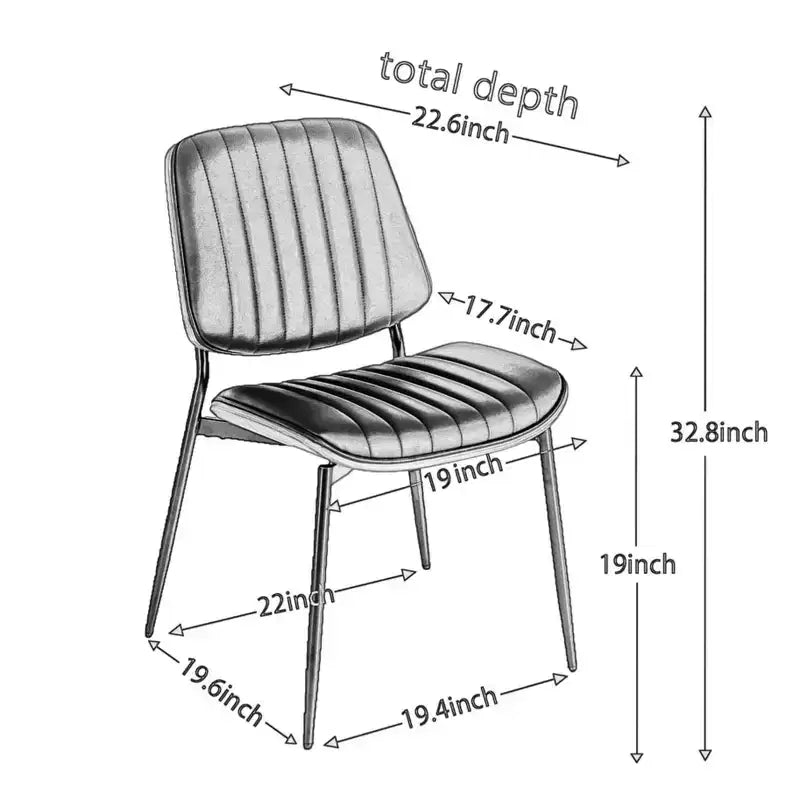 TUYOHW Modern Bentwood Dining Chairs,Set of 2,19H Ergonomic Side Chairs with Sturdy Metal Legs,Waterproof PU Leather/Soft Linen Dining Room Chairs