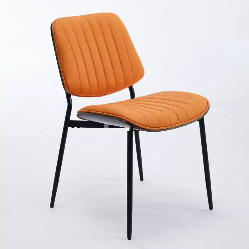 TUYOHW Modern Bentwood Dining Chairs,Set of 2,19H Ergonomic Side Chairs with Sturdy Metal Legs,Waterproof PU Leather/Soft Linen Dining Room Chairs
