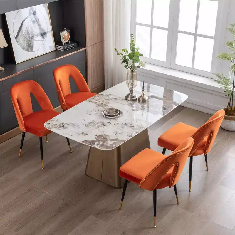 TUYOHW Contemporary Dining Chairs Set of 2,Sleek Dining Room Side Chairs,Chic Accent Chairs with Nailhead Trim Back for Kitchen,Home Decor