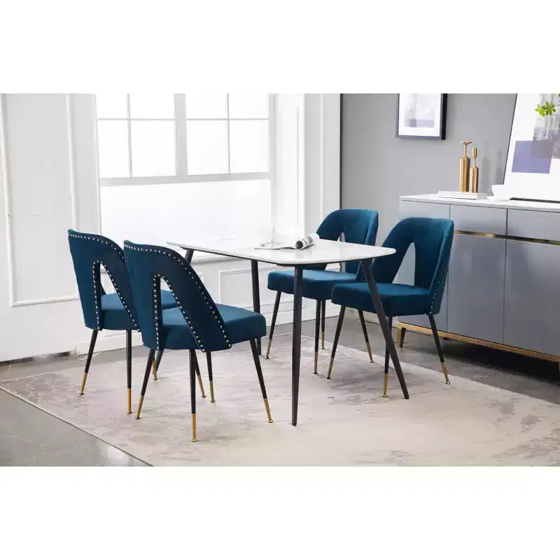 TUYOHW Contemporary Dining Chairs Set of 2,Sleek Dining Room Side Chairs,Chic Accent Chairs with Nailhead Trim Back for Kitchen,Home Decor