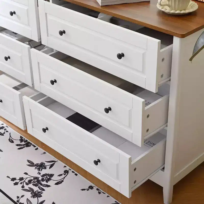 AEELLEEA Chest of Drawers 6 Drawer Organizer Storage Chest Cabinet for Bedroom Living Room Hallway Entryway White