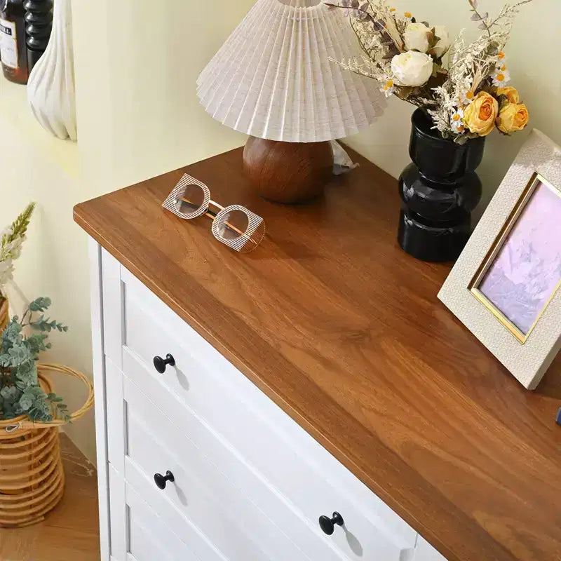 AEELLEEA Chest of Drawers 6 Drawer Organizer Storage Chest Cabinet for Bedroom Living Room Hallway Entryway White
