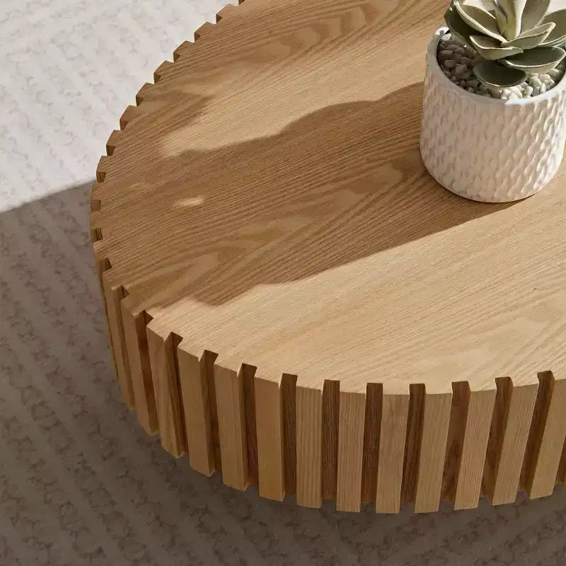 MAYEERTY 43.7 Inch Modern Oval Coffee Table, Handcrafted Center Table with Sturdy Pedestal for Living Room Bedroom Small Space
