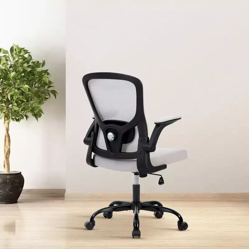 Mesh Office Chair with Adjustable Lumbar Support, -Up Armrest Rolling Work Chair, Comfy Computer Chair Gray