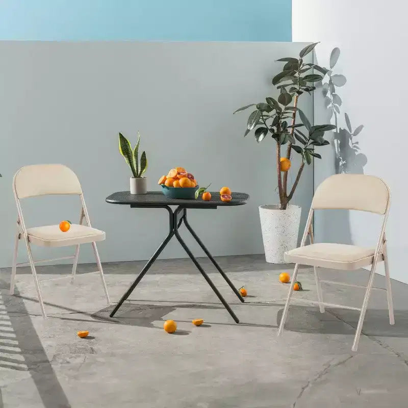 TUYOHW PU Leather Dining Chair with Padded Seat & Back,Armless Folding Chairs with Metal Frame for Indoor Outdoor Events,Party