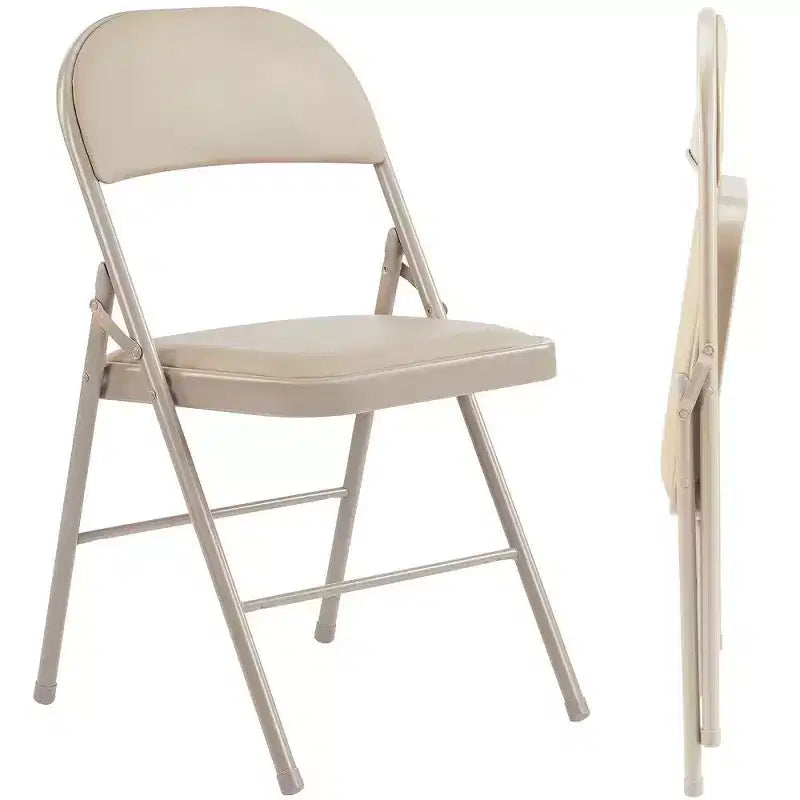 TUYOHW PU Leather Dining Chair with Padded Seat & Back,Armless Folding Chairs with Metal Frame for Indoor Outdoor Events,Party