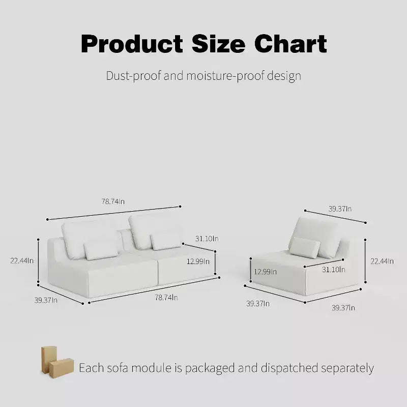 GDFStudio Brin 157.48'' Modern Modular Compressed Boucle 4-Seater Sectional Sofa