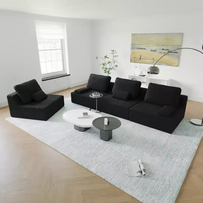 GDFStudio Brin 157.48'' Modern Modular Compressed Boucle 4-Seater Sectional Sofa