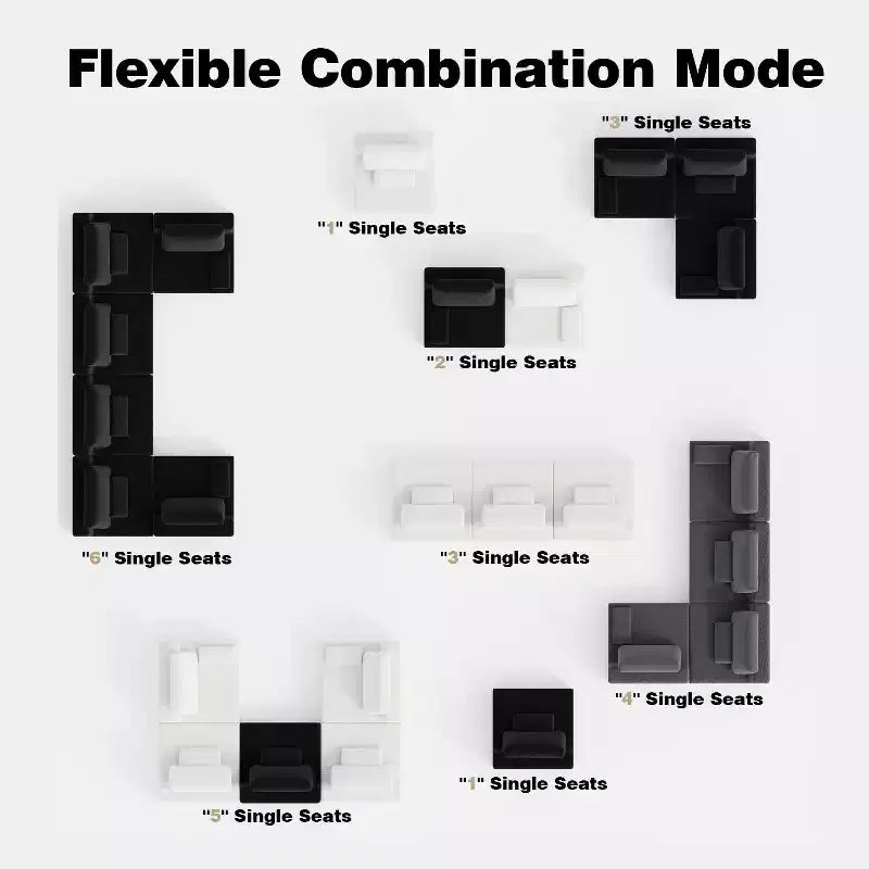 GDFStudio Brin 157.48'' Modern Modular Compressed Boucle 4-Seater Sectional Sofa