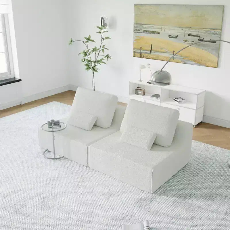 GDFStudio Cova 78.74'' Modern Modular Compressed Boucle 2-Seater Sectional Sofa