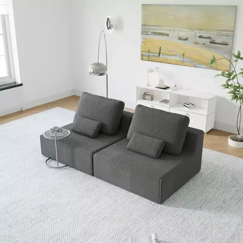 GDFStudio Cova 78.74'' Modern Modular Compressed Boucle 2-Seater Sectional Sofa