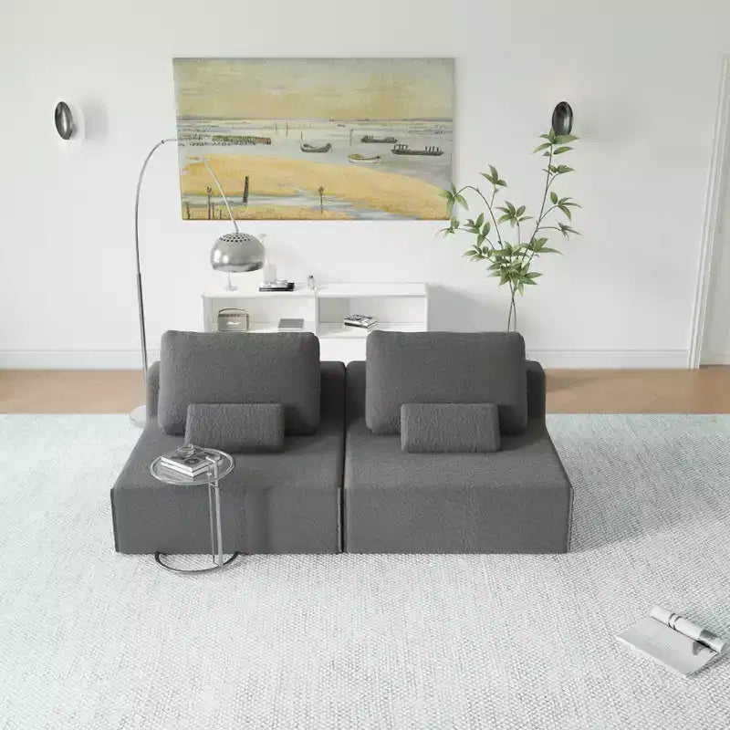 GDFStudio Cova 78.74'' Modern Modular Compressed Boucle 2-Seater Sectional Sofa