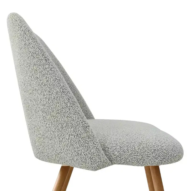 Boucl Upholstered Dining Chairs Set of 2, Modern Comfortable Kitchen Chairs with Curved Backrest and Metal Legs - Panipeachy