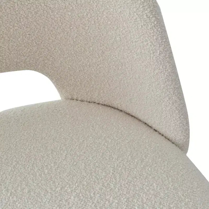 Boucl Upholstered Dining Chairs Set of 2, Modern Comfortable Kitchen Chairs with Curved Backrest and Metal Legs - Panipeachy