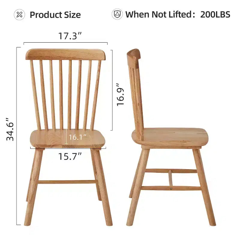 Set of 4 Farmhouse Solid Wood Dining Chairs with High Backrest, Vintage Side Chairs for Kitchen, Dining Room, or Living Room-Panipeachy