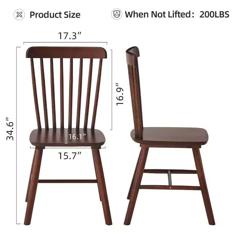 Set of 4 Farmhouse Solid Wood Dining Chairs with High Backrest, Vintage Side Chairs for Kitchen, Dining Room, or Living Room-Panipeachy