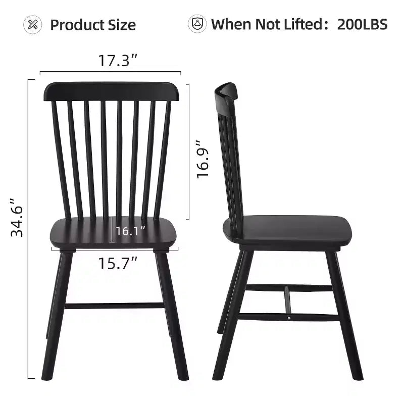 Set of 4 Farmhouse Solid Wood Dining Chairs with High Backrest, Vintage Side Chairs for Kitchen, Dining Room, or Living Room-Panipeachy