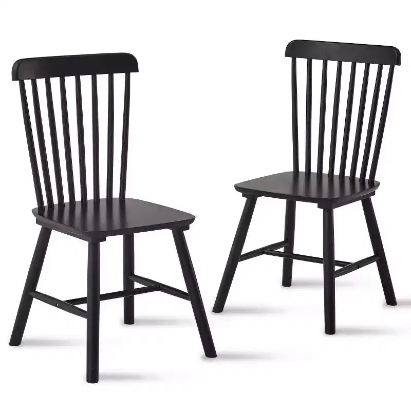 Set of 4 Farmhouse Solid Wood Dining Chairs with High Backrest, Vintage Side Chairs for Kitchen, Dining Room, or Living Room-Panipeachy