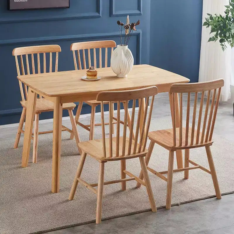 Set of 4 Farmhouse Solid Wood Dining Chairs with High Backrest, Vintage Side Chairs for Kitchen, Dining Room, or Living Room-Panipeachy