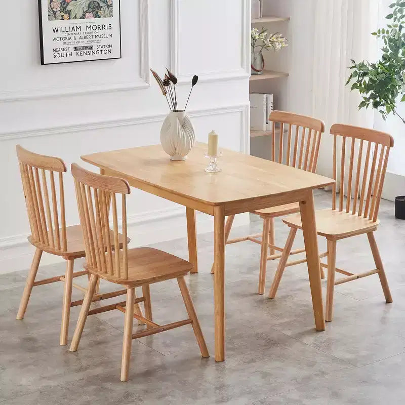 Set of 4 Farmhouse Solid Wood Dining Chairs with High Backrest, Vintage Side Chairs for Kitchen, Dining Room, or Living Room-Panipeachy