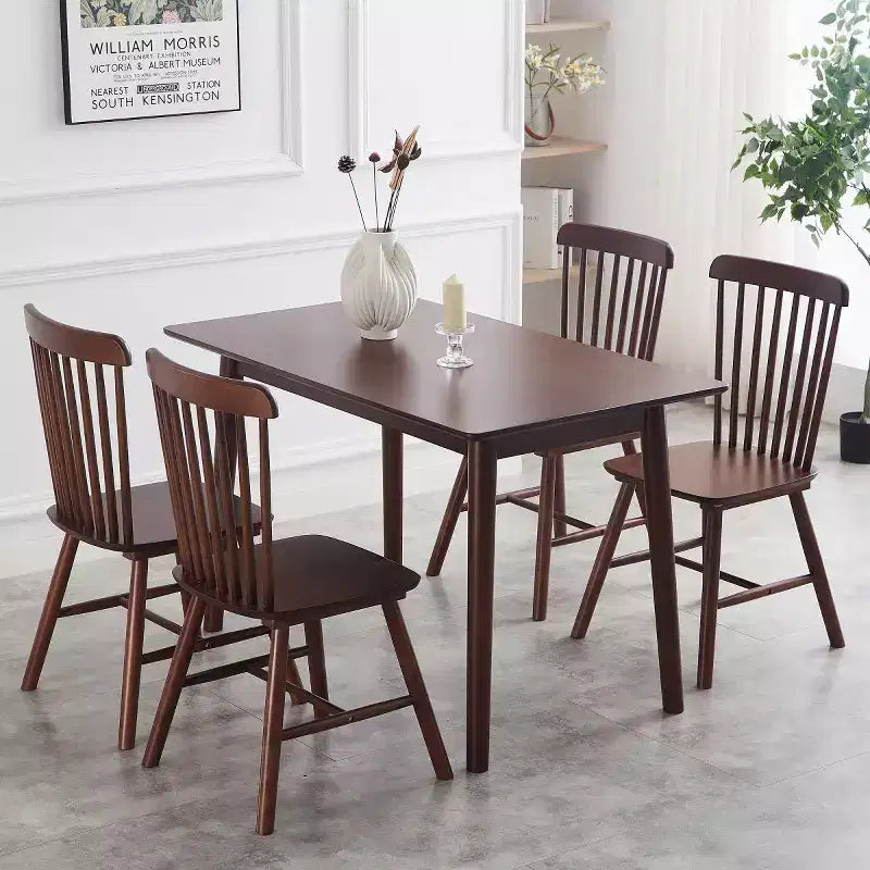 Set of 4 Farmhouse Solid Wood Dining Chairs with High Backrest, Vintage Side Chairs for Kitchen, Dining Room, or Living Room-Panipeachy