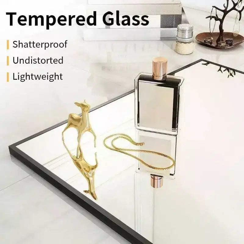 Mirror Full Length 21 inchx 57 inch Floor Mirror with Stand Aluminum Alloy Frame Black Standing Hanging or Leaning Against Wall