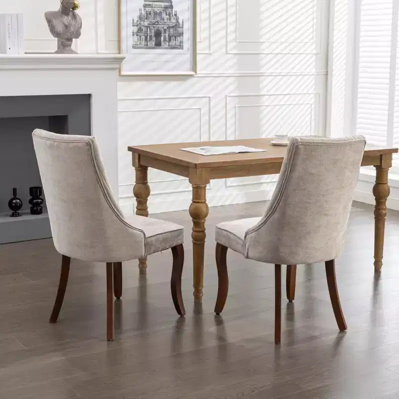 Dining Chairs Set Of 2, Upholstered Dining Chair With High Backrest, High Rebound Sponge, Triple Elastic Structure, Kitchen Dining Chair