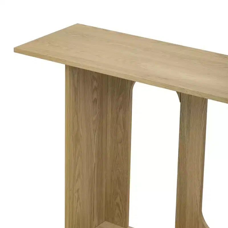 Homy Casa Modern Curved Console Table with Open Shelf for Entryway or Living Room