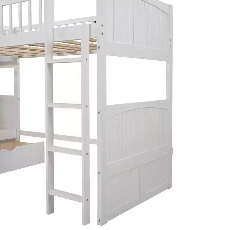 Whisen Twin Size Bunk Bed with Built-in Drawers & Versatile Under-Bed Area for Kids Rooms