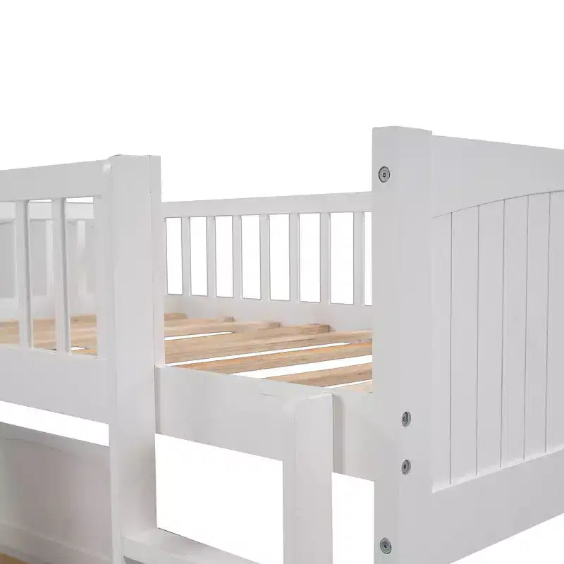 Whisen Twin Size Bunk Bed with Built-in Drawers & Versatile Under-Bed Area for Kids Rooms