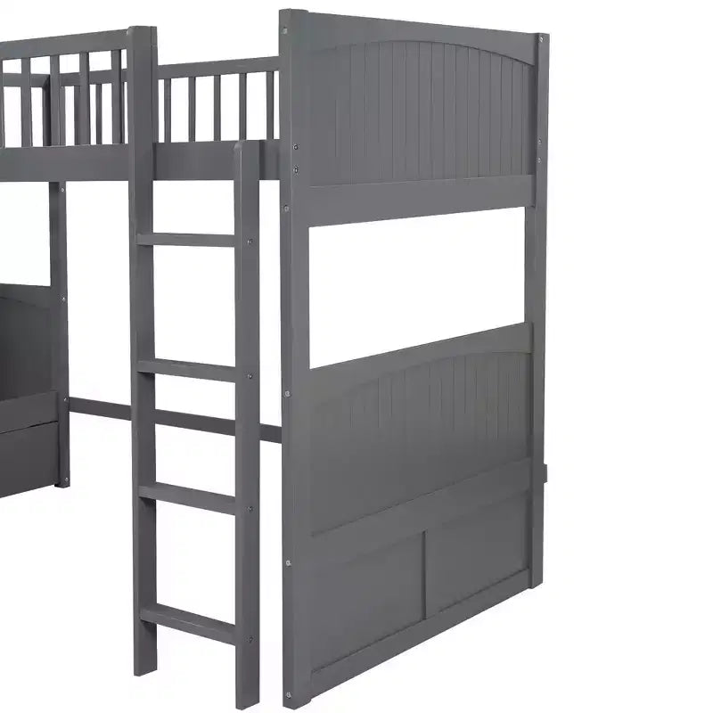 Whisen Twin Size Bunk Bed with Built-in Drawers & Versatile Under-Bed Area for Kids Rooms