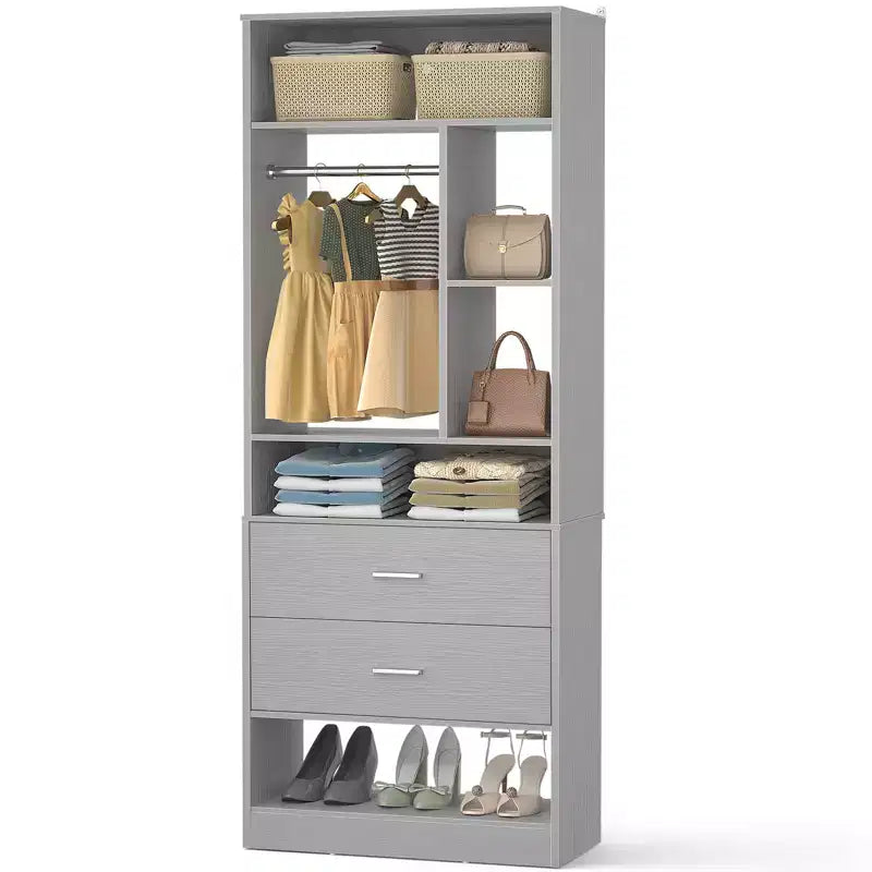 Besiost Closet System with 2 Wood Drawers