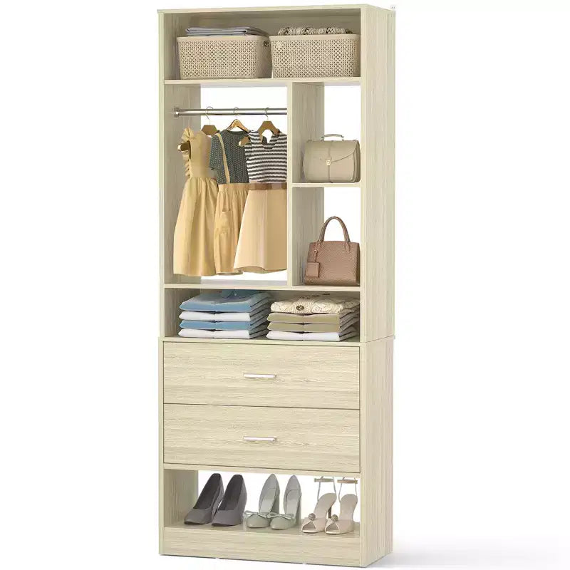 Besiost Closet System with 2 Wood Drawers