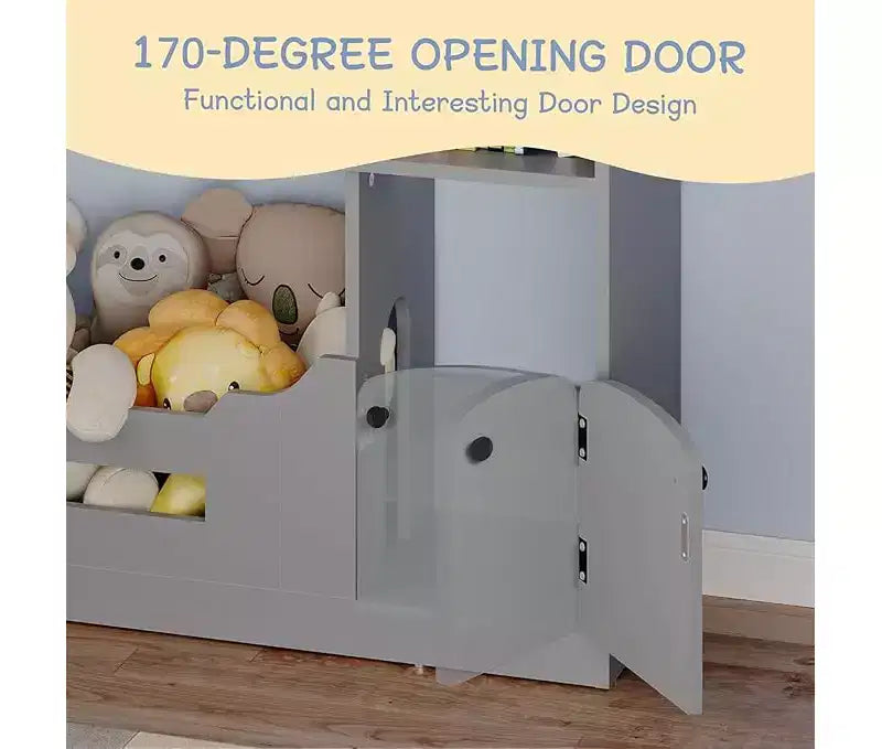 3-Tier Children's Bookshelf and Toy Storage Organizer with Motion Sensor Light C Wooden Book Rack for Playrooms, Classrooms, and Bedrooms