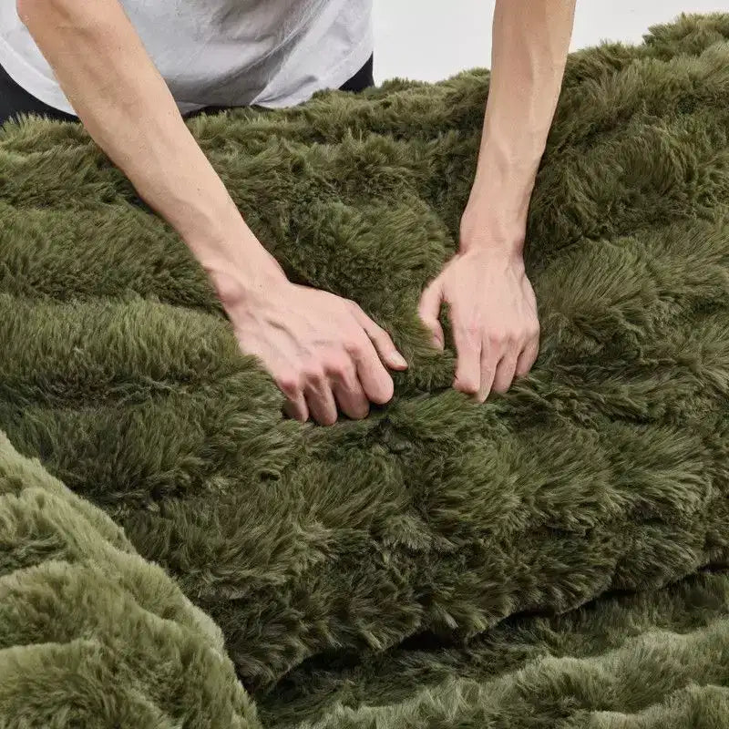 Karl Home |93 inch Wide Bubble Fleece Upholstered Oversized Lounge Sofa Grand Leisure Chaise King Size Boneless Couch Sleeper Sofa Bed for Living Room
