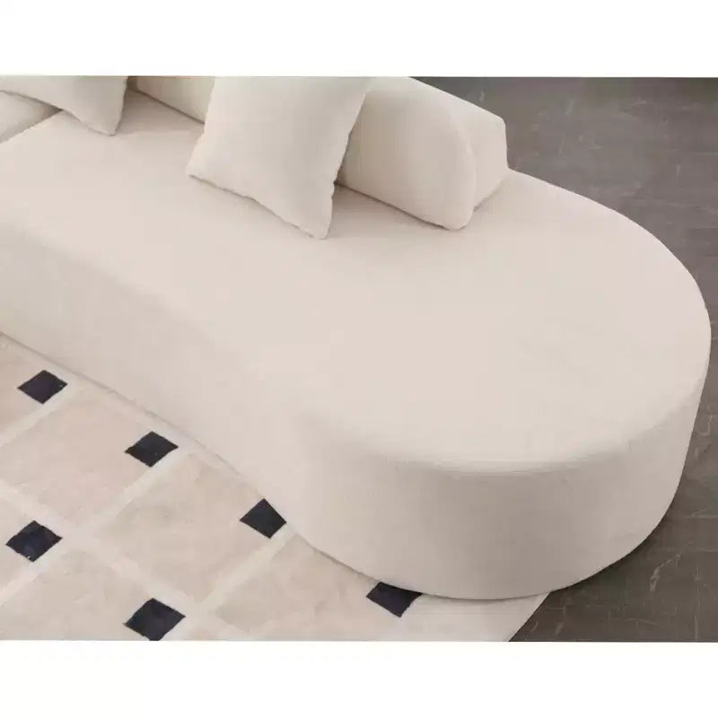 GDFStudio Xevor 130.5 Modern 4-Seater Terrycloth Upholstered Curved Sofa with 3 Pillows