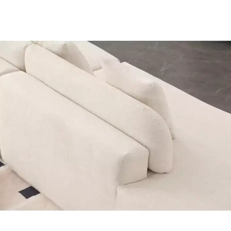 GDFStudio Xevor 130.5 Modern 4-Seater Terrycloth Upholstered Curved Sofa with 3 Pillows