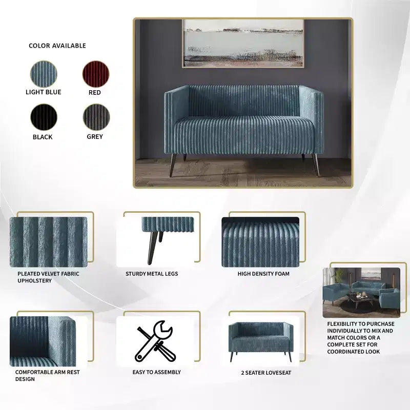 ChaletPosh Velvet Love Seat