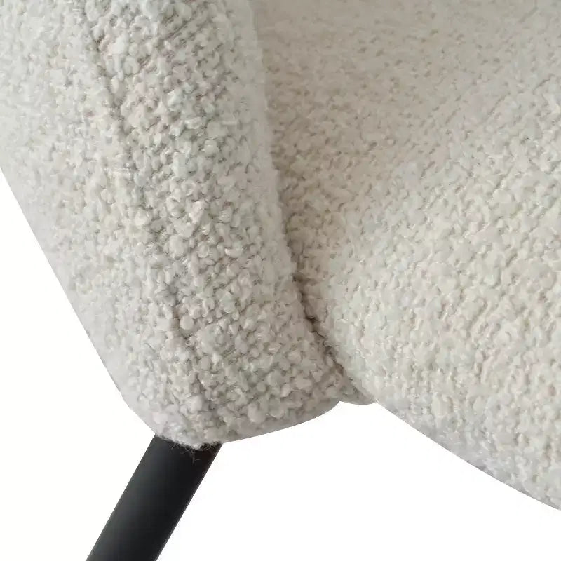 Panipeachy Upholstered Dining Chairs Set of 4, Modern Faux Shearling Side Chair with Matte Black Legs