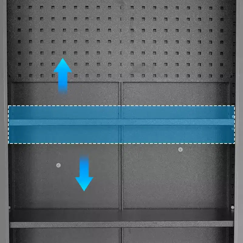 VIYET 71H Heavy-Duty Steel Garage Cabinet with Wheels & Lock - Adjustable Shelves, Hinged Doors, Mobile Organizer for Garage/Home/Office/School